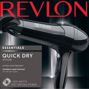 Revlon 1875 Watt Full-Size Turbo Dryer, Black